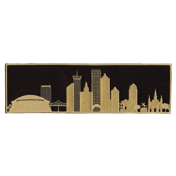 New Orleans City Skyline Back Patch Downtown Large Embroidered Iron On Hot on Sale