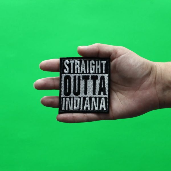 Straight Outta Indiana Patch Embroidered Iron On Online now - Image 2