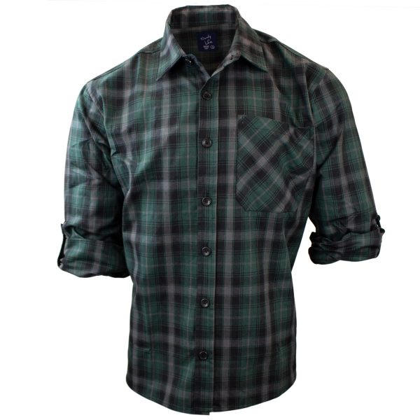 Men s Relaxed Fit Plaid Woven Shirt P116 Online Sale - Image 3