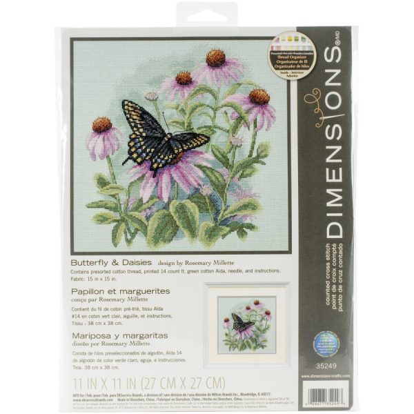 Butterfly and Daisies Cross Stitch Kit 35249 Fashion - Image 2