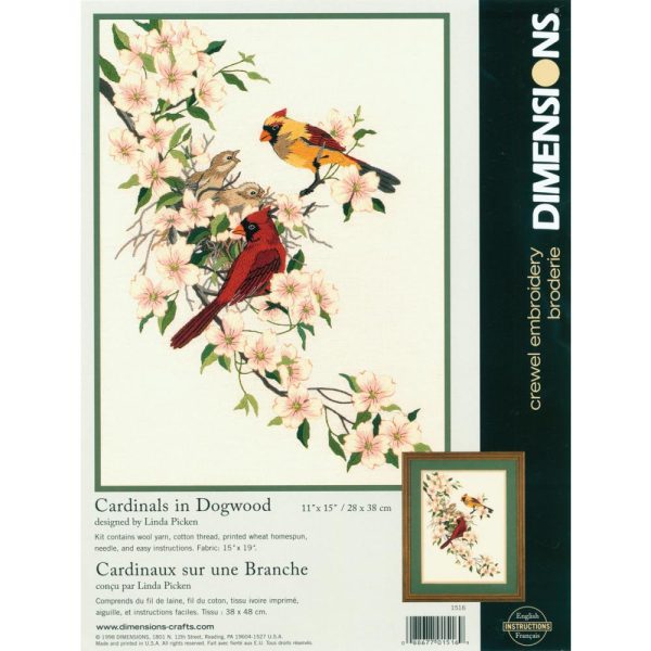 Cardinals Embroidery Kit 1516 For Sale - Image 2